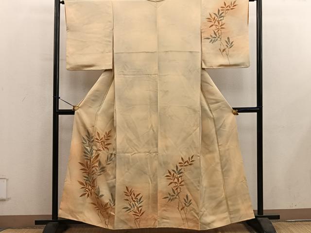 平和屋着物■訪問着 枝葉文 正絹 逸品 BAAY0972mz