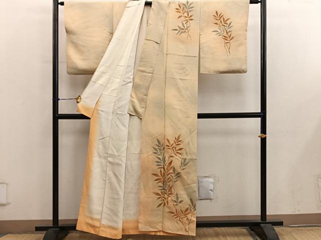 平和屋着物■訪問着 枝葉文 正絹 逸品 BAAY0972mz