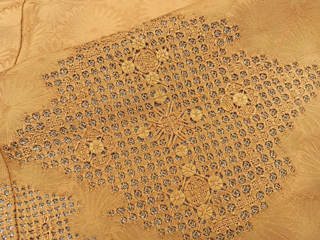 平和屋着物■訪問着 総刺繍 ドロンワーク 松皮菱花文 銀糸 正絹 逸品 BAAY0976mz