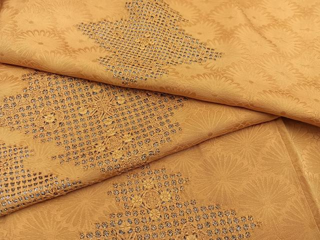 平和屋着物■訪問着 総刺繍 ドロンワーク 松皮菱花文 銀糸 正絹 逸品 BAAY0976mz