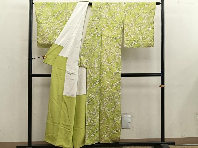 平和屋着物■上質な小紋 枝梅文 正絹 逸品 未使用 BAAY0977mz