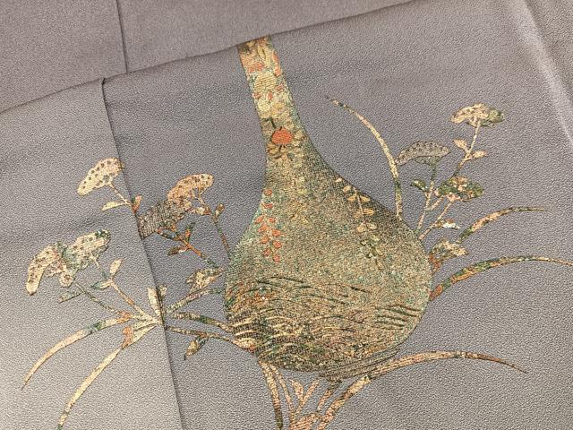 平和屋着物■訪問着 陶器花文 暈し染め 金彩 正絹 逸品 BAAY0979mz