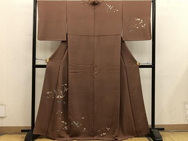 平和屋着物●訪問着 檜扇枝花文 金彩 正絹 逸品 BAAY0987mz