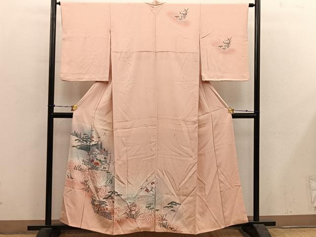 平和屋着物■訪問着 風景花文 暈し染め 正絹 逸品 BAAY0997mz