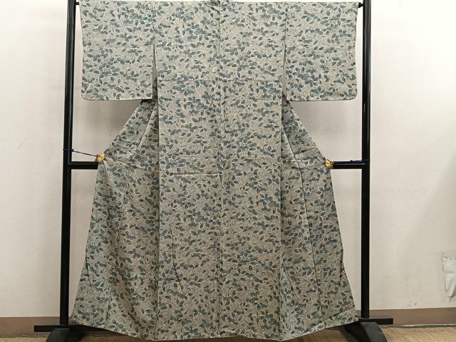 平和屋着物■上質な小紋 草葉文 正絹 逸品 BAAY1002mz