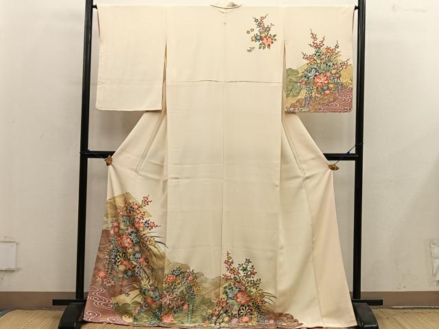 平和屋着物●訪問着 花車文 金彩 正絹 逸品 BAAY1016mz