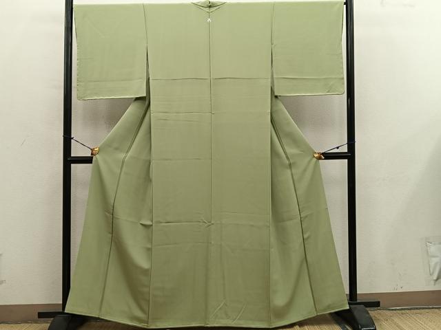平和屋着物■上質な色無地 青朽葉色 正絹 逸品 BAAY1019mz