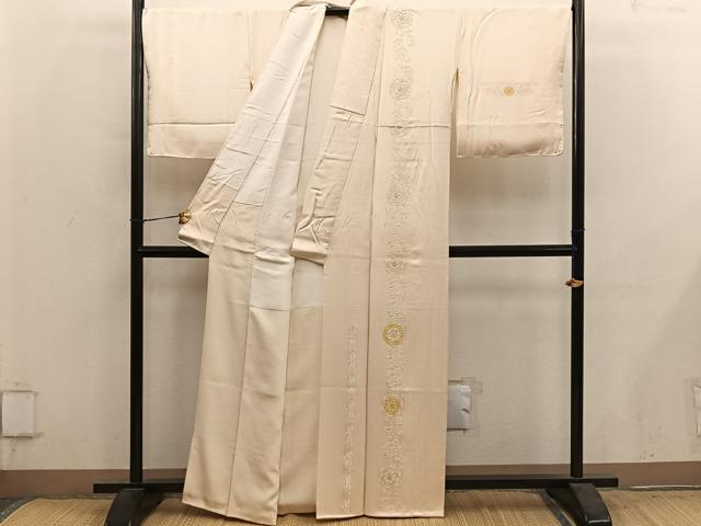 平和屋着物●訪問着 総刺繍 スワトウ刺繍 草花文 正絹 逸品 BAAY1022mz