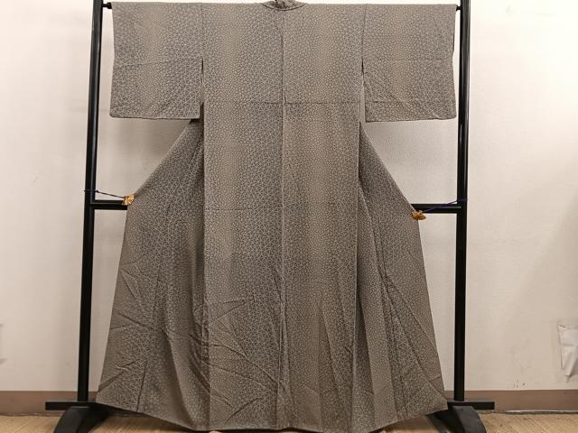 平和屋着物■上質な小紋 幾何学文様 正絹 逸品 BAAY1038mz