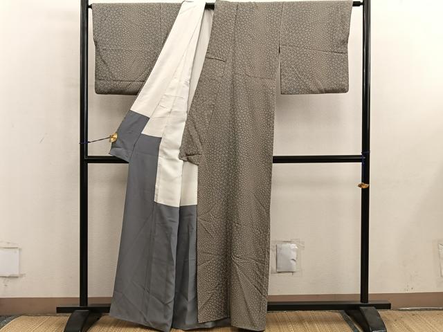 平和屋着物■上質な小紋 幾何学文様 正絹 逸品 BAAY1038mz