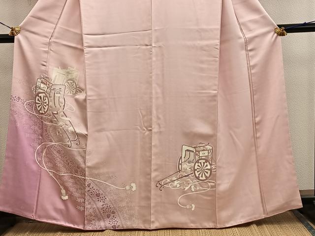 平和屋着物■訪問着 御所車花文 暈し染め 銀彩 やまと誂製 正絹 逸品 BAAY1045mz