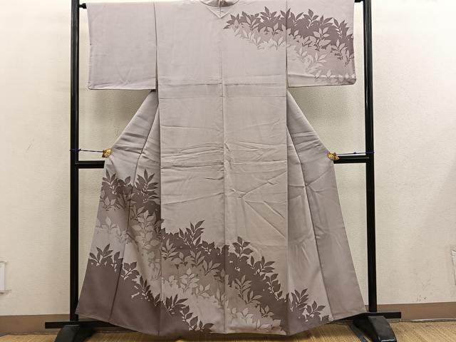 平和屋着物●訪問着 草葉シルエット 正絹 逸品 BAAY1050mz