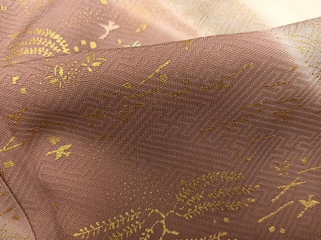 平和屋着物■訪問着 刺繍 流水草葉文 金彩 正絹 逸品 BAAY1068mz