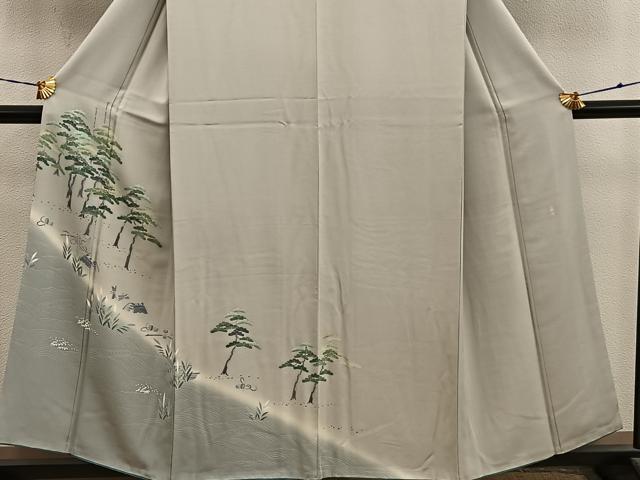 平和屋着物●十日町友禅 女流作家 遠田藤舟 訪問着 枝松文 暈し染め やまと誂製 正絹 逸品 BAAY1078mz