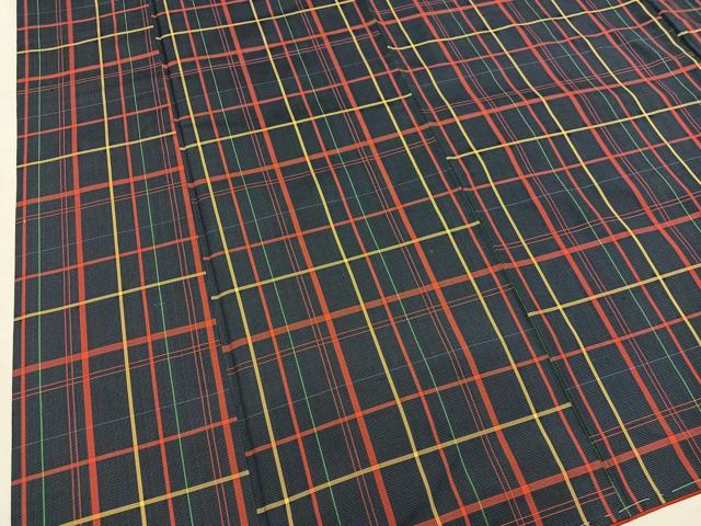 平和屋着物■本場縞大島紬 格子柄 正絹 逸品 BAAY1079mz
