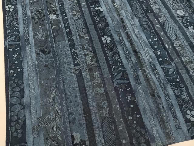 平和屋着物■上質な小紋 菊花文 鬼しぼ縮緬 松坂屋扱い 正絹 逸品 BAAY1081mz