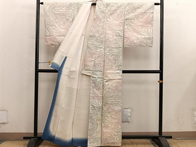 平和屋着物●本場大島紬 白大島 7マルキ 草葉文 正絹 逸品 BAAY1082mz