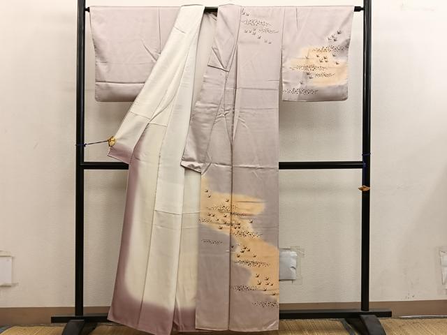 平和屋着物■訪問着 刺繍 飛鶴文 暈し染め 金彩 正絹 逸品 BAAY1091mz