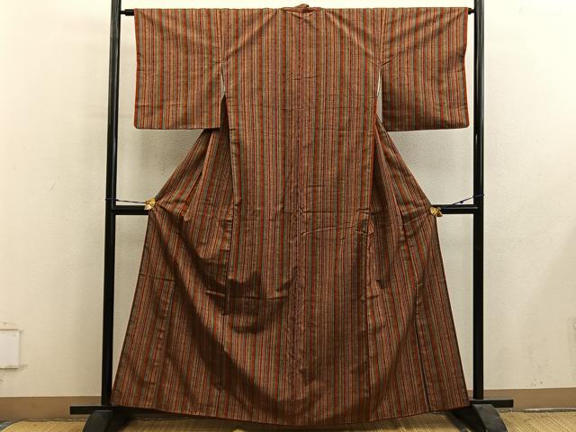 平和屋着物■上質な紬 間道 正絹 逸品 BAAY1093mz