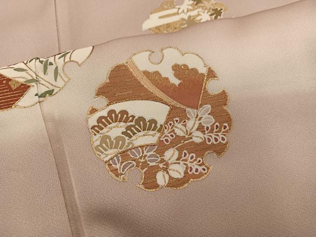 平和屋着物●訪問着 駒刺繍 雪輪菊花文 金彩 正絹 逸品 BAAY1095mz