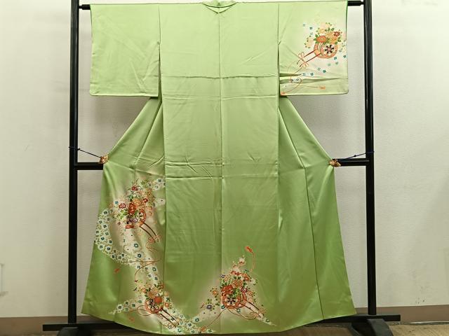 平和屋着物■訪問着 花車文 暈し染め 金彩 正絹 逸品 BAAY1104mz
