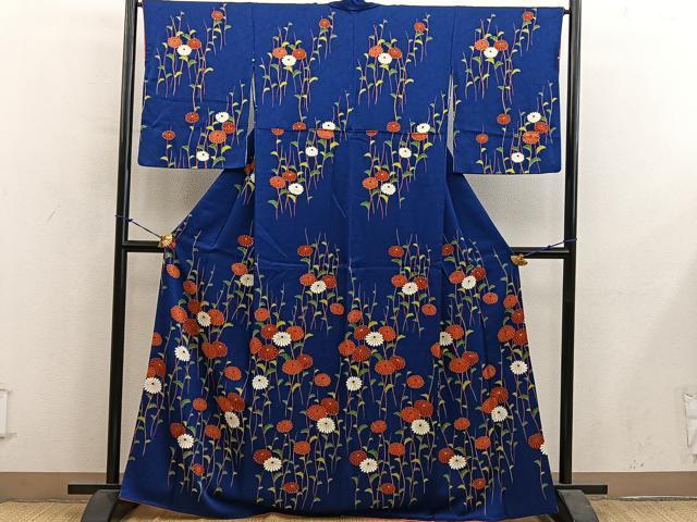 平和屋着物■訪問着 枝菊花文 金彩 正絹 逸品 BAAY1114mz