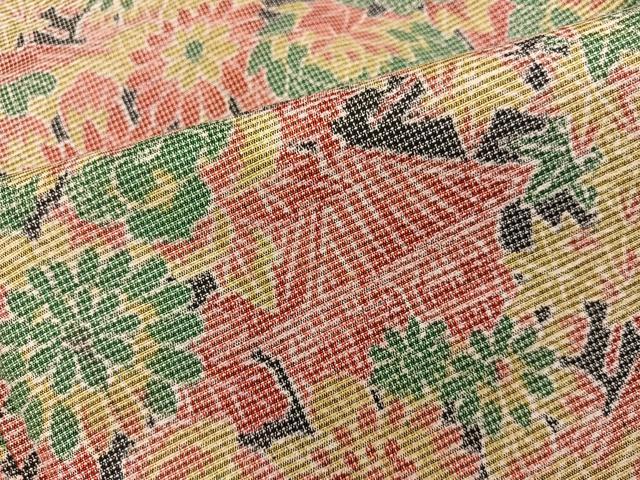 平和屋着物■上質な紬 風景花文 正絹 逸品 BAAY1121mz