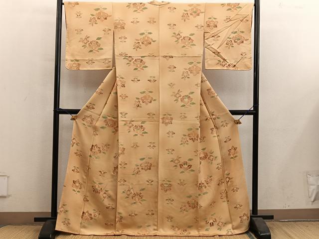 平和屋着物■上質な小紋 草花文 正絹 逸品 未使用 BAAY1127mz