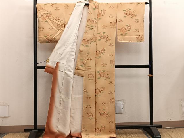 平和屋着物■上質な小紋 草花文 正絹 逸品 未使用 BAAY1127mz