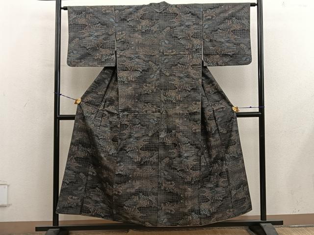 平和屋着物●本場大島紬 9マルキ 人物風景文 正絹 逸品 BAAY1135mz