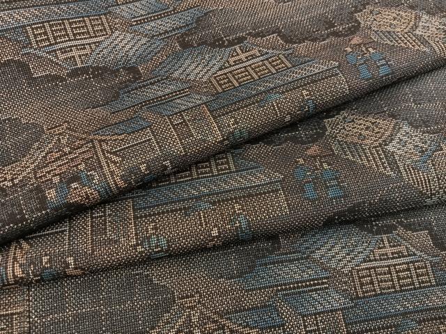 平和屋着物●本場大島紬 9マルキ 人物風景文 正絹 逸品 BAAY1135mz