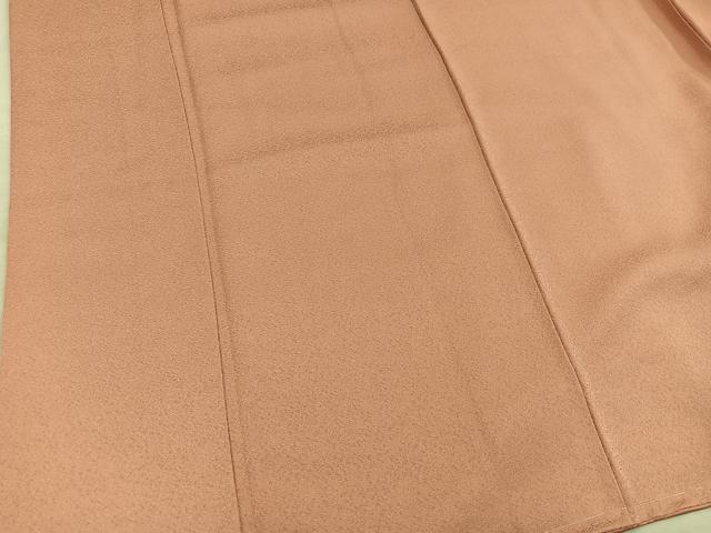 平和屋着物■本草木染作家 瑞寶 色無地 唐草地紋 纁色 正絹 逸品 未使用 BAAY1136mz