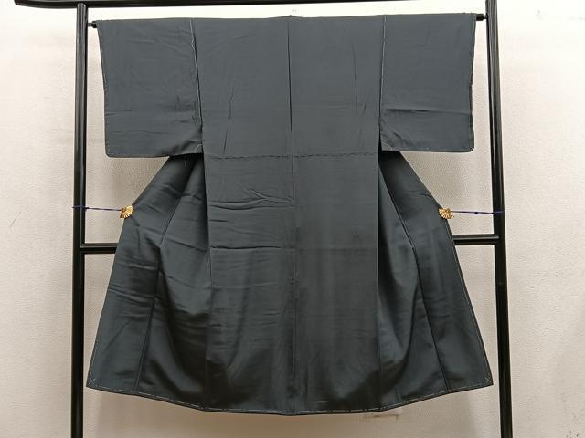 平和屋着物■男性 紬 黒緑色 正絹 逸品 未使用 BAAY1145mz