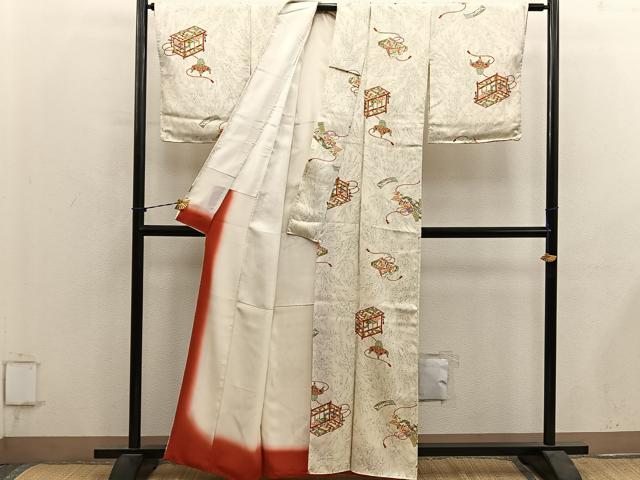 平和屋着物■上質な小紋 吉祥花文 正絹 逸品 BAAY1150mz