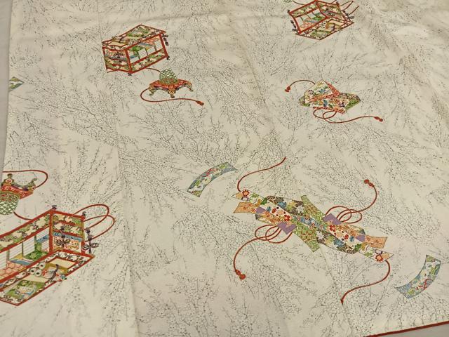 平和屋着物■上質な小紋 吉祥花文 正絹 逸品 BAAY1150mz