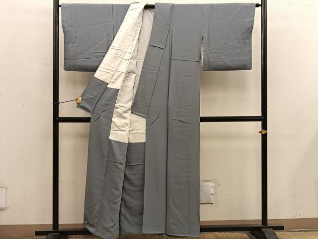 平和屋着物■上質な色無地 利休鼠色 正絹 逸品 BAAY1152mz