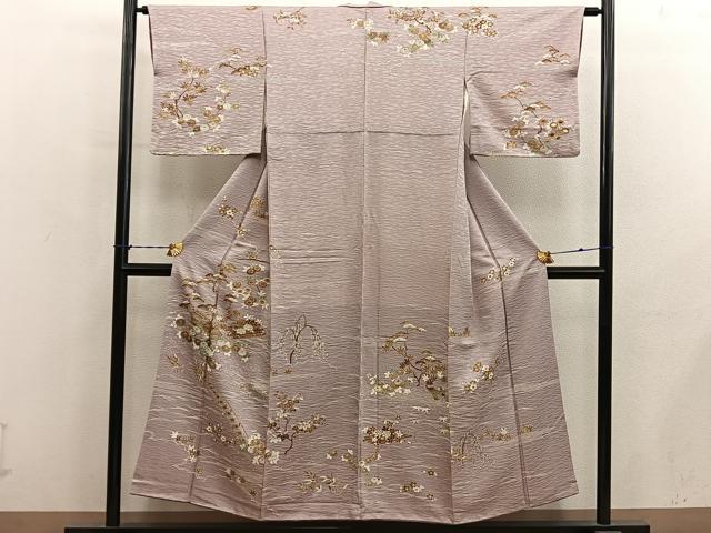 平和屋着物■訪問着 風景牡丹花文 金彩 正絹 逸品 BAAY1162mz