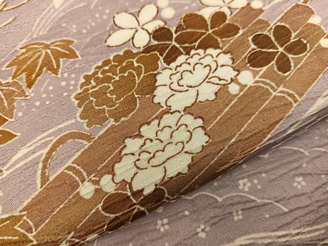 平和屋着物■訪問着 風景牡丹花文 金彩 正絹 逸品 BAAY1162mz