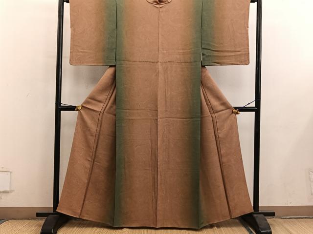 平和屋着物■上質な小紋 墨流し地紋 暈し染め 正絹 逸品 BAAY1167mz