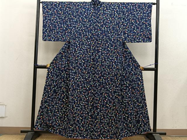 平和屋着物■上質な小紋 草花文 正絹 逸品 BAAY1171mz