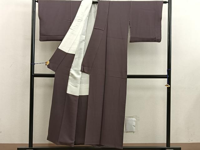 平和屋着物■上質な色無地 黒鳶色 正絹 逸品 BAAY1176mz