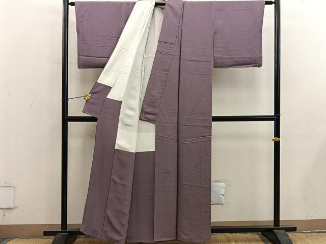 平和屋着物■上質な色無地 紋意匠 煎茶色 正絹 逸品 BAAY1187mz