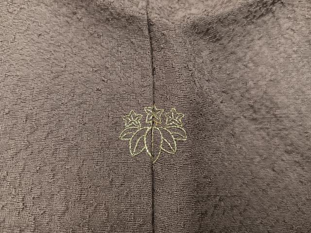 平和屋着物■上質な色無地 紋意匠 煎茶色 正絹 逸品 BAAY1187mz