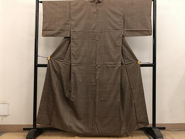 平和屋着物■本場大島紬 幾何学文様 正絹 逸品 BAAY1188mz