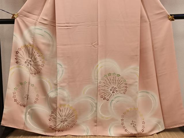 平和屋着物●訪問着 刺繍 梅花文 暈し染め 金彩 正絹 逸品 BAAY1192mz