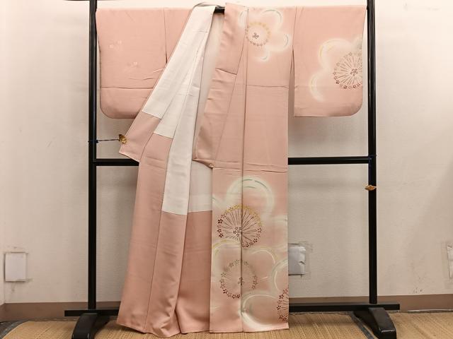 平和屋着物●訪問着 刺繍 梅花文 暈し染め 金彩 正絹 逸品 BAAY1192mz