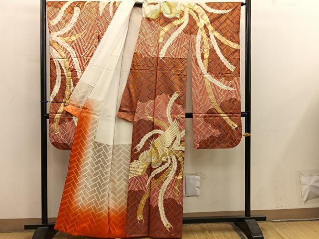 平和屋着物■豪華振袖 駒刺繍 鳳凰 金彩 正絹 逸品 BAAY1194mz