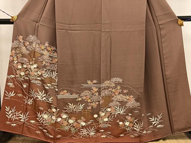 平和屋着物●訪問着 風景花文 暈し染め 金彩 正絹 逸品 BAAY1202mz