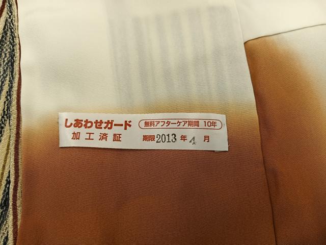 平和屋着物●上質な小紋 縞 鬼しぼ縮緬 正絹 逸品 BAAY1207mz