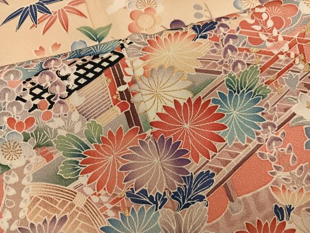 平和屋着物■豪華振袖 風景花文 暈し染め 金彩 正絹 逸品 BAAY1210mz